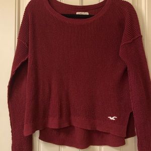 Hollister Maroon Knit Sweater